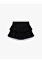 Viscose Blended Layered Flounce Lace Detailed Mini Short Skirt - 2