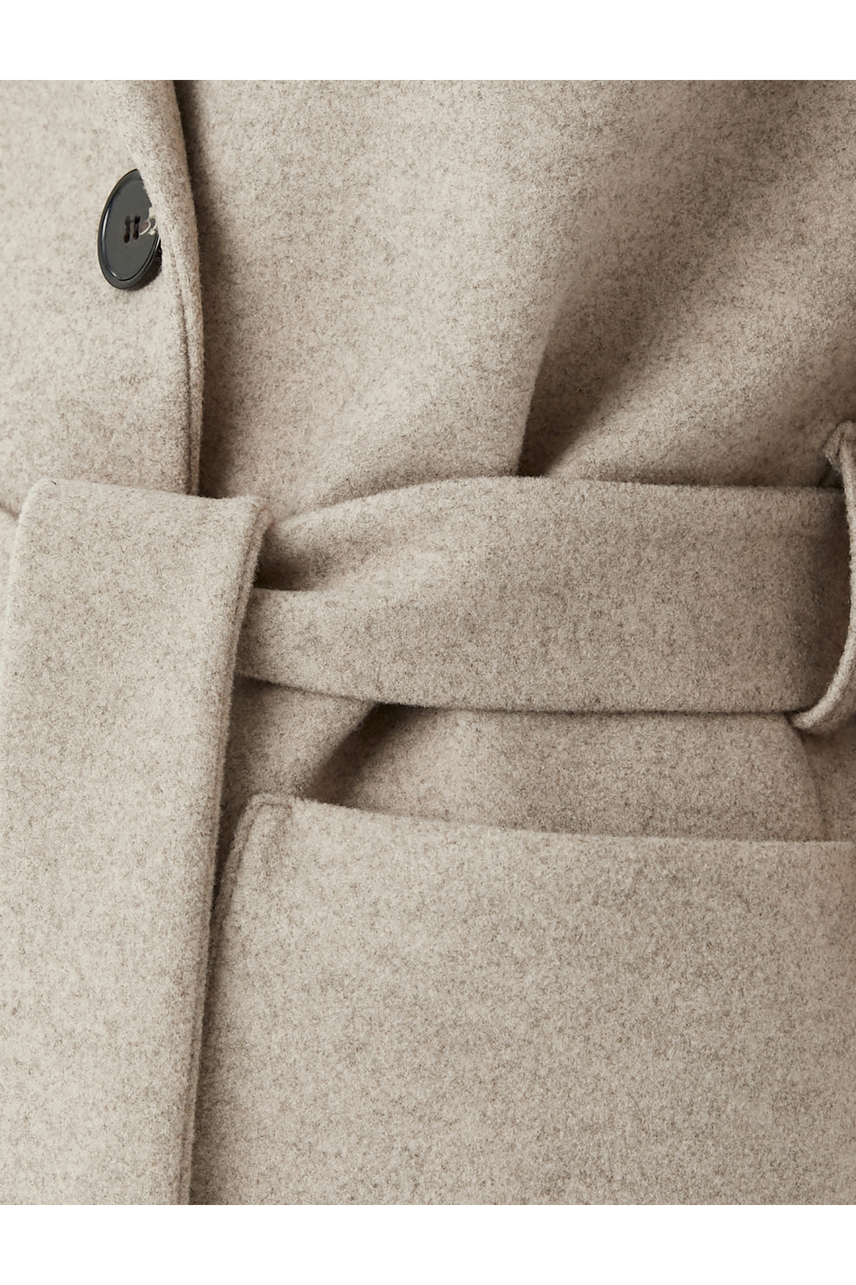 Belt Detailed Pocketed Buttoned Double Breasted Extra Long Stamp Coat - 6
