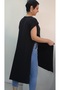 Black Multi-Purpose Side Lace-Up Below-The-Knee Concealer Vest Made of Combed Viscose - 7