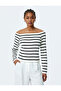 Long Sleeve Knitwear Off Shoulder Sweater - 3