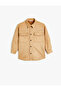Oversized Jacket with Suede Look, Pocket Detail, Snap Closure, Studded