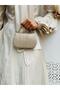 Women's 2-Strap Evening Bag with Stone and Chain Detail