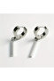 Black and White Two Color Steel Unisex Earrings - 3