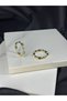 Green Stone Gold Cakra Brand Model Steel Earrings - 3