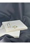 Green Stone Gold Cakra Brand Model Steel Earrings - 2