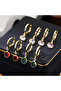 Women's Gold Color Mini Dangle Round Stone Earrings - 3