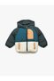 Long-Sleeve Hooded Color Block Cotton-Lined Puffer Jacket