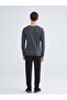 Crew Neck Long Sleeve Men's Pajama Set - 4