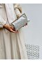 Stone Detailed Wavy Women's Portfolio Cutch Evening Dress Bag - 8