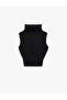 Sleeveless Turtleneck Knit Blouse - 4
