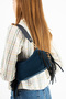 Susanna Model Suede Navy Blue Women's Hand and Shoulder Bag