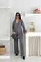 Oversized V-Neck Buttoned Knit Top and Bottom Set AW25AU0007 - 2