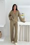 Oversized V-Neck Buttoned Knit Top and Bottom Set AW25AU0007 - 2