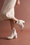 Women's Zippered Buckle Detailed Daily Use Short Heeled Boots Shoes - 4