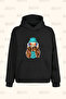 Design Dog Front Print Unisex Black Pocket Hooded Sweatshirt - 2 Thread - Hoodie