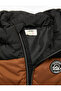 Color Block Pocket Label Detail Zipper Hooded Sleeveless Puffer Vest - 3