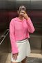 Basic Crop Soft Textured Stand Collar Knitwear Cardigan Aw25Hi0004 - 5