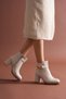 Women's Zippered Buckle Detailed Daily Use Short Heeled Boots Shoes - 3