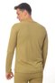 Khaki-Colored Zero-Collar Long-Sleeved Thermal Underwear That Protects from the Cold - 2