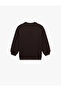 Cotton Long Sleeve Crew Neck Basic Sweatshirt - 2