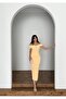 Women's Imported Fabric Boat Neck Stone Detail Evening Dress - 2