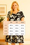 Women's Plus Size Patterned Wide Collar Hem Flounced Short Sleeve Midi Length Woven Dress - 2