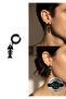 Compression Non-Piercing Trend Fishbone Model Dangle Men Women Unisex Steel Black Earrings 1 Pcs.
