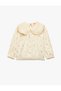 Cotton Long Sleeve Floral Print Peter Pan Collar T-Shirt