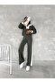 Women's Shawl Collar Side Stripe Detail, Elastic Waist, Lace-Up Modal Fabric Tracksuit Set - 6