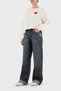 Cotton Relaxed Fit Wide Leg Vintage Look Jeans Denim Pants Ew000737 Af - 2