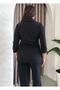 Women's Plus Size Double Breasted Shirt Collar Sequin Block Waist Tie Three Quarter Sleeve 2-Piece Evening Dress Set - 7
