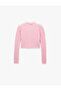 Long Sleeve Crew Neck Knit Crop Sweater - 3
