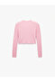 Long Sleeve Crew Neck Knit Crop Sweater - 4