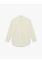 Long Sleeve Classic Collar Cotton Shirt with Single Pocket Detail - 3