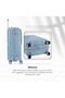 Luggage 3-Pieces Set PP Hard Side Bag 360 Degree Spinner Wheels Luggage Set With TSA Lock-PP405, Light Blue, Medium - 5