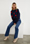 Heart Embroidered Crop Knit Sweater - 5
