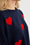 Heart Embroidered Crop Knit Sweater - 7