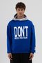 Double Color Printed Oversize Sweatshirt Cobalt Blue