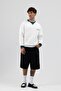 Oversize Crew Neck Printed Sweatshirt Ecru - 5