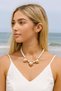 Gold Color Heart Figured Pearl Detailed Ysx Necklace
