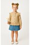 Ruffled Corduroy Girls' Long Sleeve Cardigan