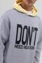 Double Color Printed Oversize Sweatshirt Gray Melange - 3