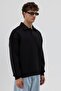 Basic Polo Neck Sweatshirt Black - 4