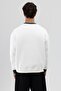Oversize Crew Neck Printed Sweatshirt Ecru - 4