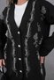 Women's Beaded Embroidered Wide-Fit Knit Cardigan and Pants Top and Bottom Set - 5