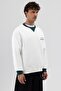 Oversize Crew Neck Printed Sweatshirt Ecru - 2
