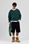 Crew Neck Pocket Detailed Oversize Sweatshirt Nefti - 4