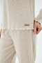 Women's Lace Detailed V-Neck Long Sleeve Cream Pajama Set C2T7N071 - 4