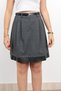 Women's Winter Plaid Checkered Leather Patchwork Belted Pleated Skirt 6740 - 3