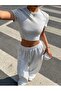 Gray Sweatpants Oversized Plus Size Sportswear Quality Loose Fit Stretchy Comfortable Fabric - 4